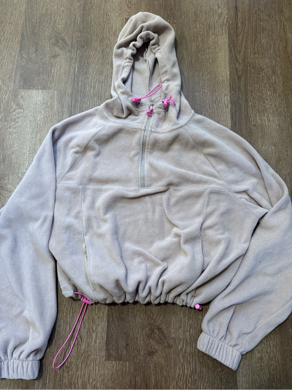 Sonoma Adjustable Cropped Hoodie Size Medium Beige Pink